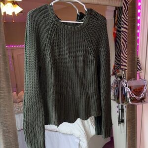 American Eagle Outfitters Dark Green Crew Neck Sweater